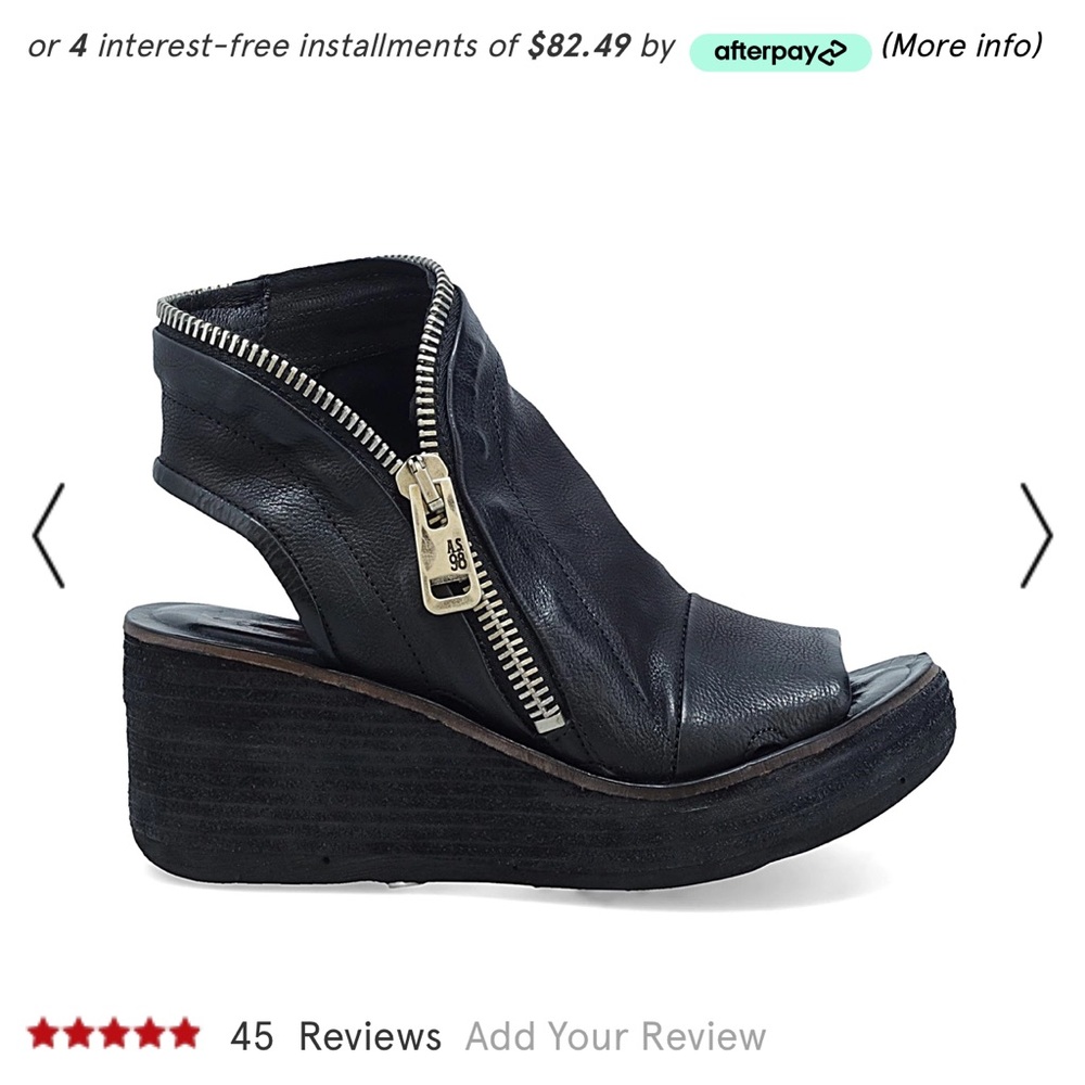 As98 Naylor zipper wedge black brand new size 37 perfect for fall